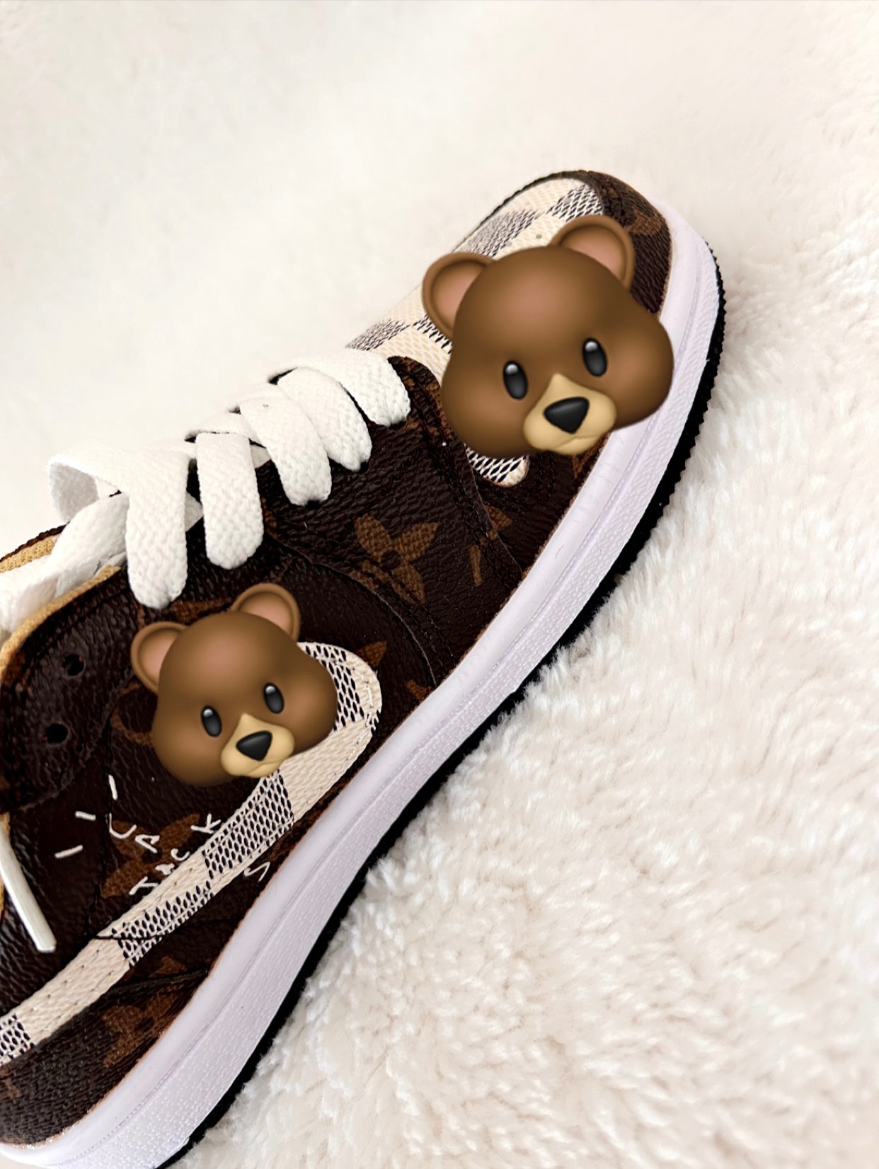 Children's Grade School Sneakers"Brown Bears"